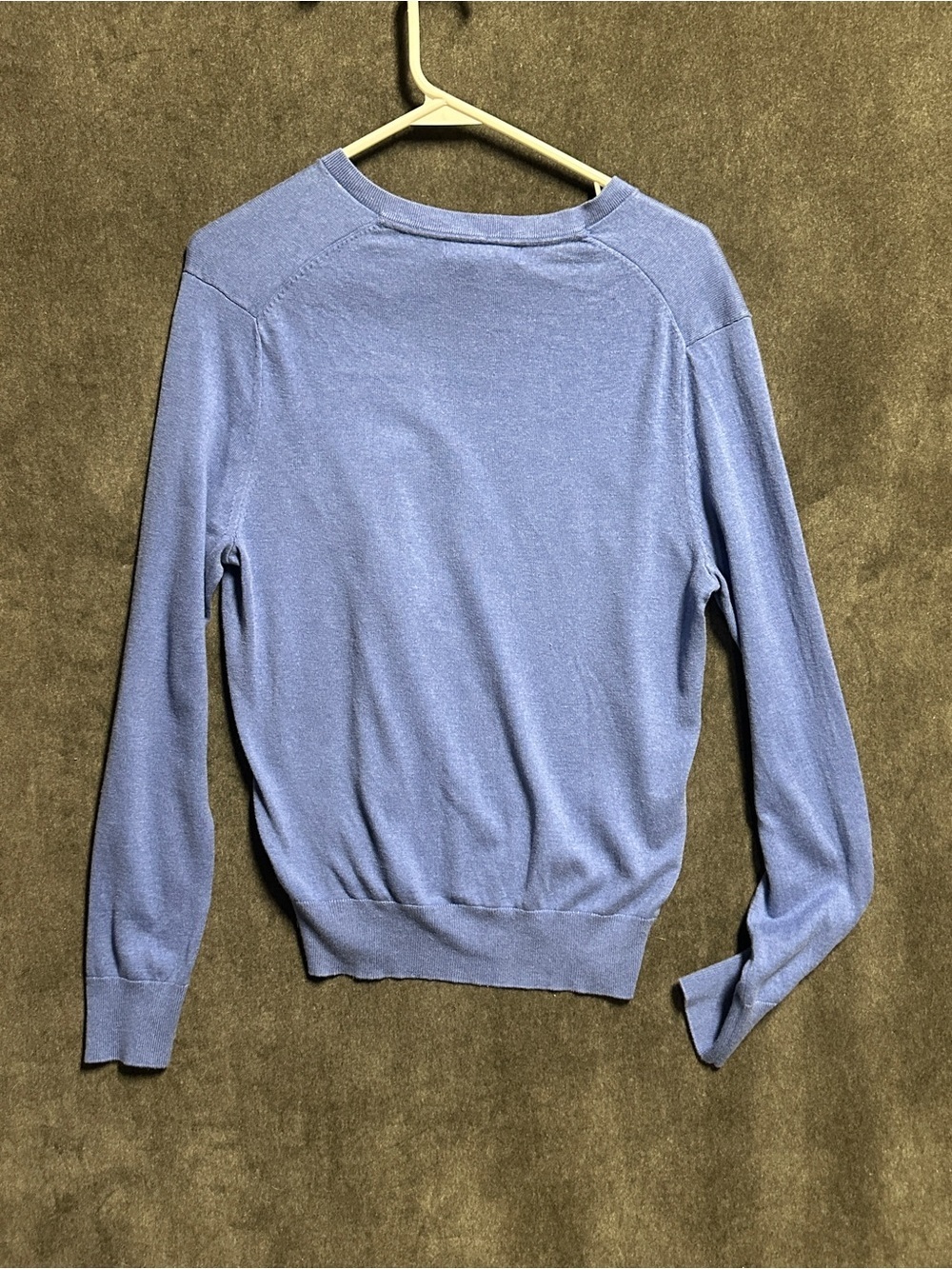 Banana Republic Luxury Blend Silk Cashmere Blue V-Neck Sweater Small - Picture 3 of 4